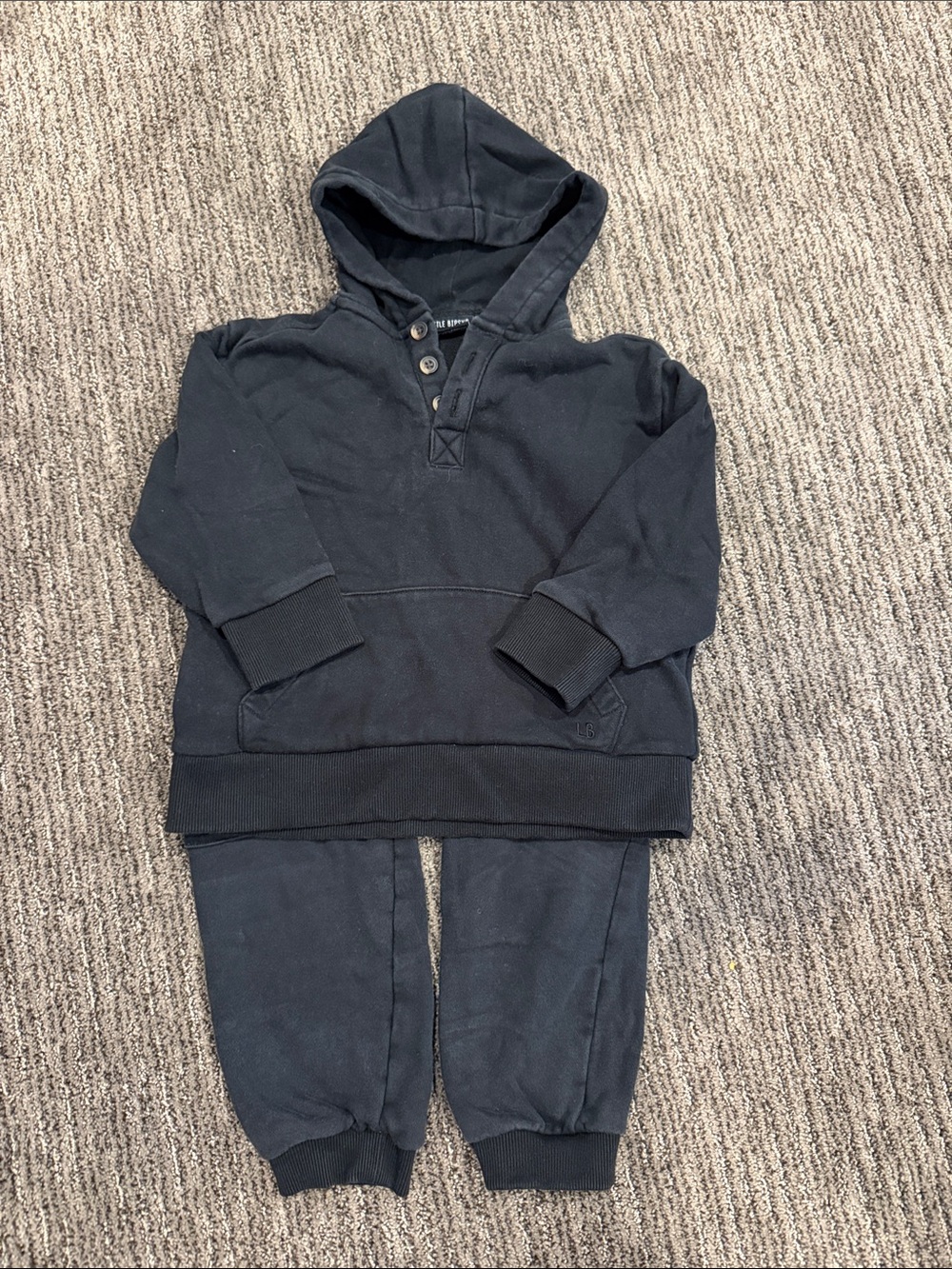 Little Bipsy Black Kids Sweatpants & Hoodie Set